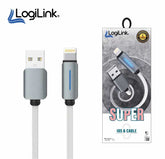 LOGILINK TYPE C TO TYPE C NYLON FAST CHARGING DATA CABLE WITH LIGHT 1M (1 YEAR WARRANTY WHITE)